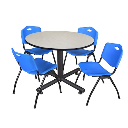 Kobe Kobe Round Table & Chair Set, Wood, Metal, Plastic Top, Maple TKB48RNDPL47BE